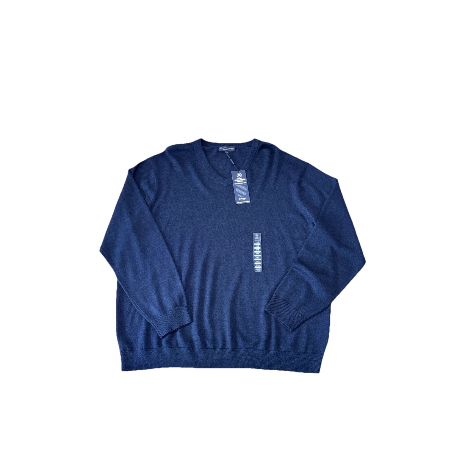 Men's Big & Tall Hart Schaffner Marx Extra Fine Merino Wool V-Neck Sweater 2xb